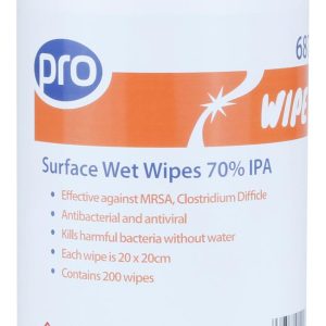 PRO 70% IPA Surface Wet Wipe White - Individual tub of 200 wipes