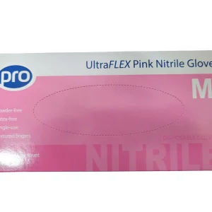 PRO UltraFLEX Pink Nitrile Gloves Medium - Case of 10 x 100