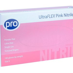 PRO UltraFLEX Pink Nitrile Gloves Extra Small - Case of 10 x 100