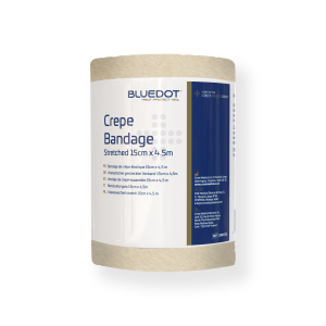 Blue Dot Crepe Bandage 15cm x 4.5m (Individual)