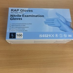 RAP Nitrile Examination Gloves - Box of 100 - Size Large